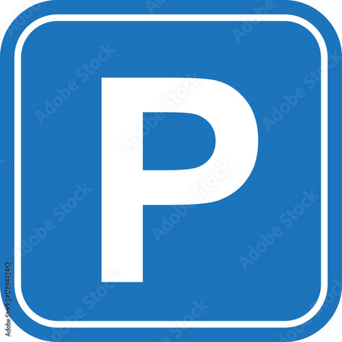 Parking and traffic sign board icon. Map parking pointer symbol isolated on transparent background. Vector illustration EPS 10