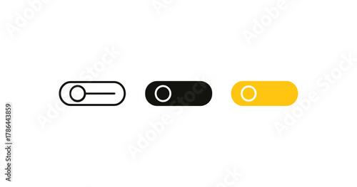 Minimalist toggle switch designs in line and solid styles