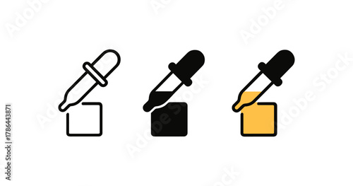 Color picker icon set in minimalist and modern styles