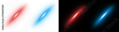 Schilderij op canvas PNG image of Red and blue neon light streaks