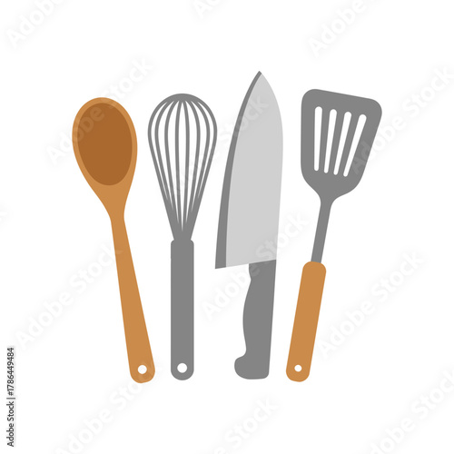 Kitchen utensils Icon on White Background Vector Art Illustration on white background.