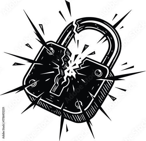 Broken Padlock symbolizing freedom from human trafficking