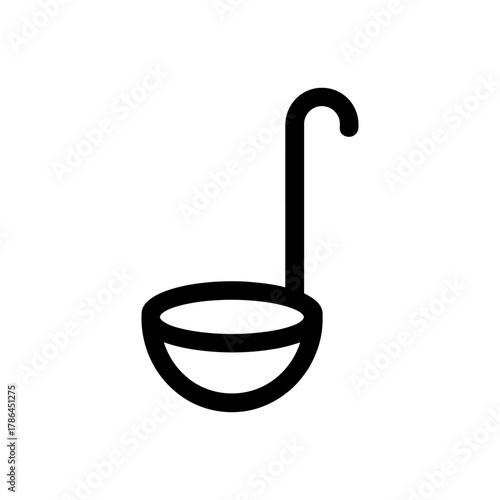 Ladle Icon on White Background Vector Art Illustration on white background.