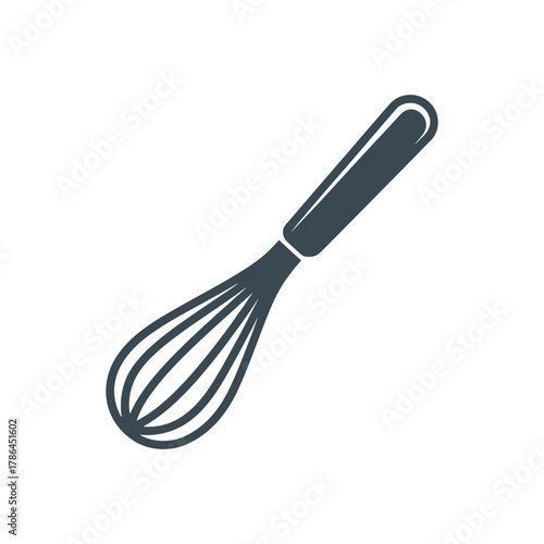 Whisk Icon on White Background Vector Art Illustration on white background.