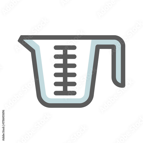 Measuring cup Icon on White Background Vector Art Illustration on white background.