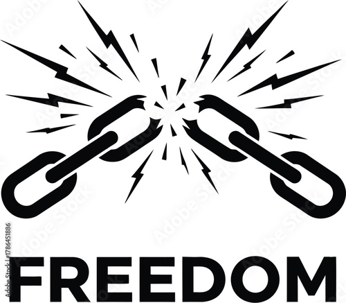 Chain silhouette symbolizing freedom and liberation