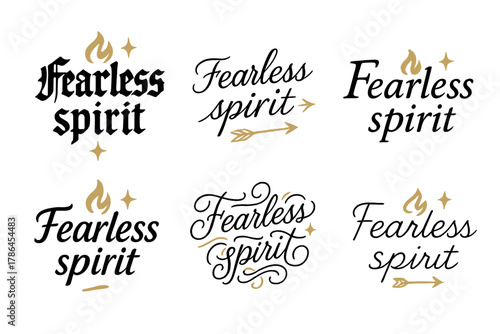 Fearless Spirit Calligraphy. Fearless spirit. Create a calligraphy lettering illustration of the phrase: