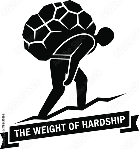Burden silhouette representing hardship and struggle