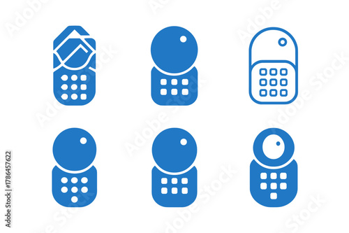 Elderly Care Icons. Elderly care technology. Icon set. Set Logo of elderly care technology: smart medication dispenser with blister tray. harmonious logo