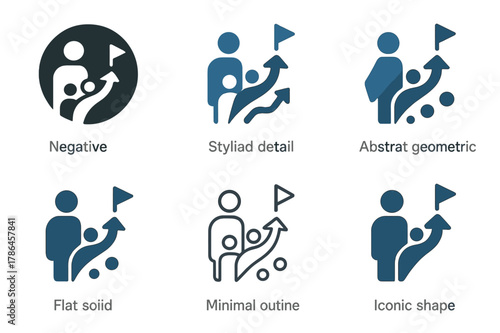 Mentor-Student Logos. A mentor guiding a student in career choices and personal development. Set Logo of A mentor guiding a student in career choices and