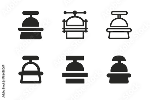 Revolutionary Logo Set. Revolutions that reshaped political landscapes. Set Logo of Revolutions that reshaped political landscapes: printing press platen. Icon
