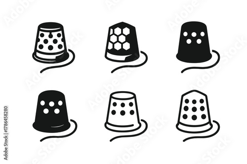 Relaxation Logo Variations. Traditional forms of relaxation like knitting or sewing. Set Logo of Traditional forms of relaxation like knitting or sewing: