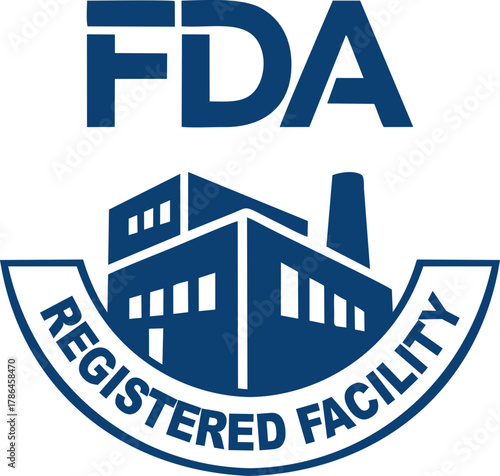 FDA Registered Facility Vector | Official Food and Drug Administration Certification Logo Design