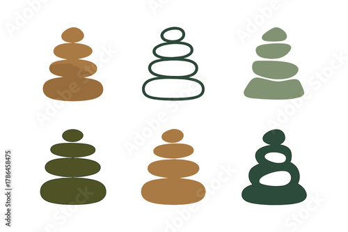 Nature Inspired Logo Set. Graphic design trends nature inspired design example. Icon set. Set Logo of Graphic design trends nature inspired design example: