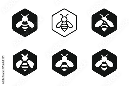 Nature-Inspired Logo Set. Graphic design trends nature inspired design example. Set Logo of graphic design trends nature inspired design example: honeycomb