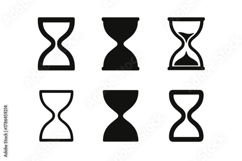 Mindfulness Logo Variations. Mindfulness in Design. Set Logo of Mindfulness in Design: slow design hourglass on canvas. Icon set. harmonious logo variations of