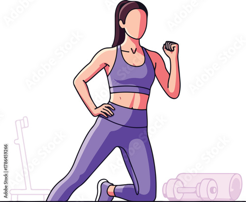 Fit Woman Exercising with Dumbbell in Athletic Wear for Fitness Lifestyle Concepts