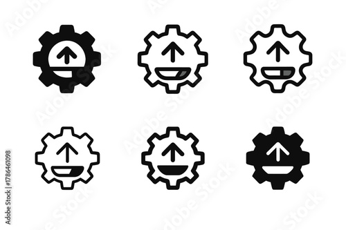 Efficient Progress Icons. Work smarter, not harder. Icon set. Set Logo of productivity: efficient progress bar icon. harmonious logo variations of the same