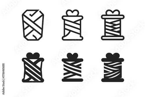 Eco-Friendly Logo Designs. Inspirational design with ecology materials trend. Set Logo of Inspirational design with ecology materials trend: hemp fiber thread