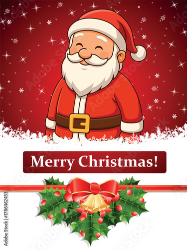 Weihnachtskarte mit Weihnachtsmann – Merry Christmas Vektor Illustration