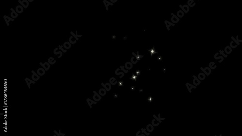 Golden glitter particles and stars trail on black background. Ideal for celebrations, awards, or magical videos, glowing glitter burst sparkle effect overlay, blue glitter stars particles background.