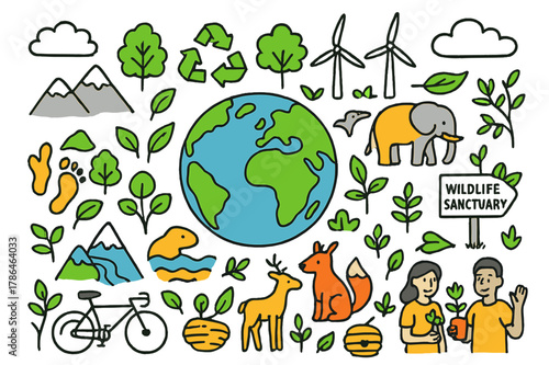 Eco-Friendly Doodles. God of Slain Kings. Set lettering. harmonious lettering variations of the same emblematic concept (Gothic-inspired decorative type, Bold