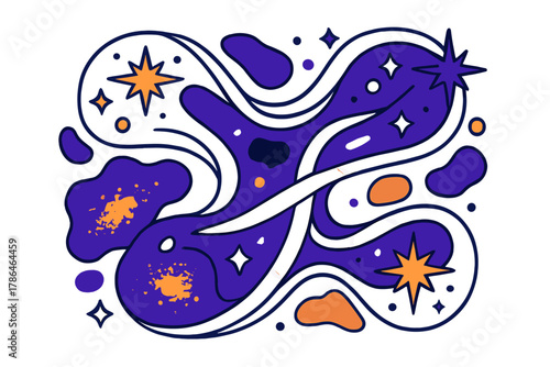 Cosmic Filament Pathways. Intergalactic filaments. A stylized space scene with swirling cosmic pathways