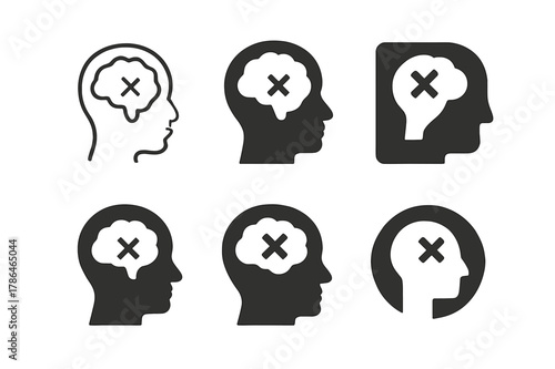 Learning from Mistakes Logo. Learning to Embrace Failure as Part of Growth. Set Logo of Learning from Mistakes: Minimal outline, Filled silhouette, Abstract