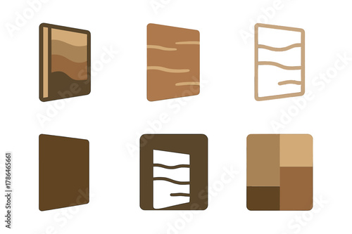 Eco-Friendly Building Icons. Alternative building materials for eco-friendly homes. Icon set. Set Logo of Alternative building materials for eco-friendly