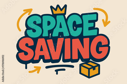 Graffiti Storage Art. Space Saving ? Graffiti Simplified; thick bubble letters, tilted baseline; flat spray fills with bold outline and a few drips; subtle