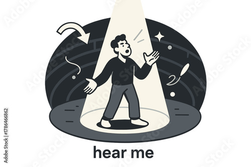 Dramatic Spotlight Monologue. Amphitheater ? Spotlight Monologue. A lone actor stands center stage; a clean cone of light slices the dusk. Whispered caption