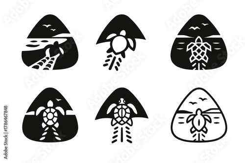 Wildlife Conservation Logos. Wildlife habitats and endangered species conservation. Icon set. Set Logo of Wildlife habitats and endangered species