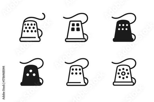 Relaxation Logo Variations. Traditional forms of relaxation like knitting or sewing. Set Logo of Traditional forms of relaxation like knitting or sewing: