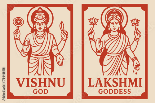 Roman Deities Banners. Roman Mythology. Two vertical A6 banners with safe margins, centered composition, no elements touching edges, modern, red and beige,