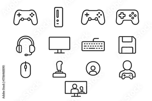 Gaming Console Icon Set.