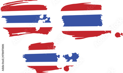 Collection of thailand national flag designs and elements for graphic projects