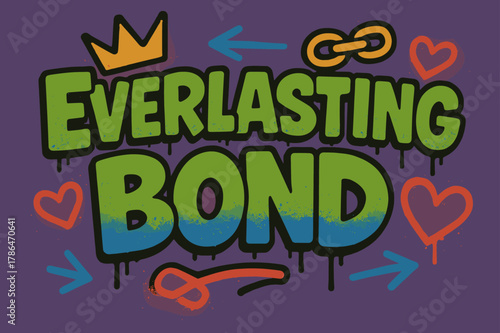 Everlasting Graffiti Art. Everlasting Bond ? Graffiti Simplified; lettering: thick bubble/block, tilted; effects: dripping outlines, flat spray