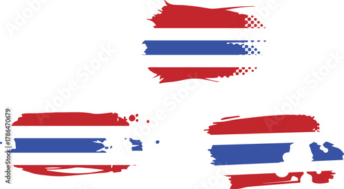 Collection of thailand flag designs featuring national colors and symbols