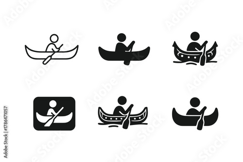 Cultural Logo Variations. Cultural heritage tours and indigenous experiences. Set Logo of Cultural heritage tours and indigenous experiences: traditional canoe
