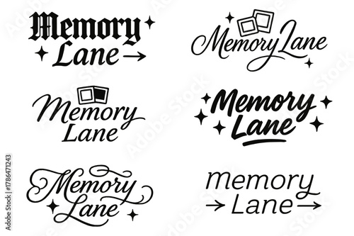 Calligraphy Styles Sampler. Memory lane. Create a calligraphy lettering illustration of the phrase: Memory