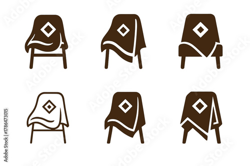 Colorful Garden Accents. Adding colorful outdoor cushions and throws to a garden seating area. Set Logo of throw on chair: blanket draped over patio chair.