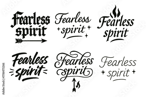 Fearless Spirit Calligraphy. Fearless spirit. Create a calligraphy lettering illustration of the phrase: