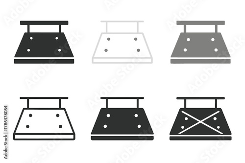 Ceiling Diagram Icons. Ceiling installation diagram. Icon set. Set Logo of Ceiling installation diagram: drywall ceiling panels with screw points. harmonious