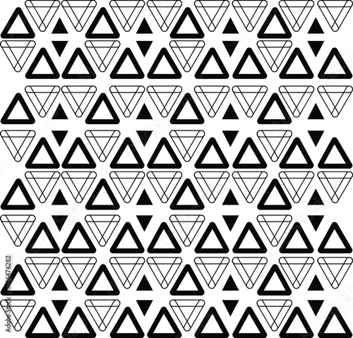 Geometric with triangle line monochrome abstract hipster seamless pattern, Graphic texture for design, wallpaper