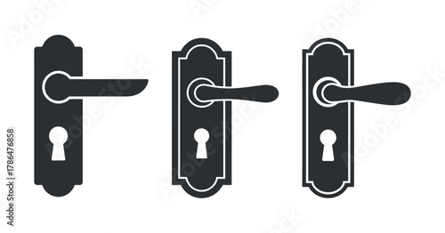 Elegant black door handle collection for residential and commercial doors hardware with keyhole 120 characters