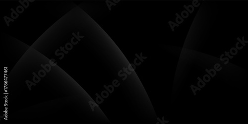 Black Abstract Curved Gradient Background with Smooth Flow. Modern creative trendy design in vector illustration