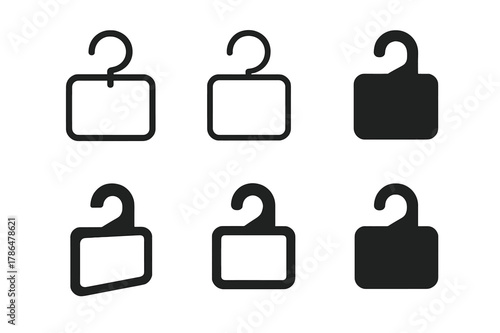 Shelf Talker Logos. Shelf talkers and signage. Set Logo of Shelf talkers and signage: hanging shelf talker card. Icon set. harmonious logo variations of the