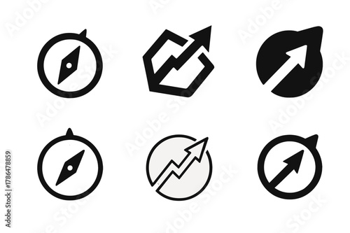 Business Turnaround Icons. Business turnaround strategies for struggling companies. Icon set. Set Logo of Business turnaround strategies for struggling