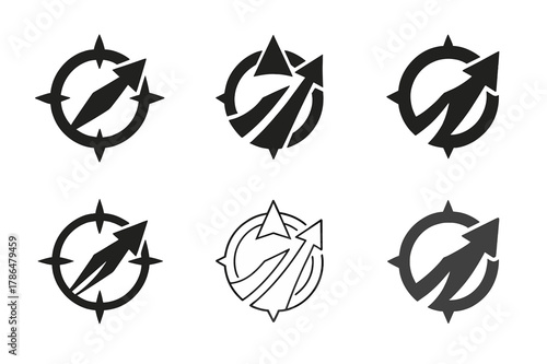 Business Turnaround Icons. Business turnaround strategies for struggling companies. Icon set. Set Logo of Business turnaround strategies for struggling