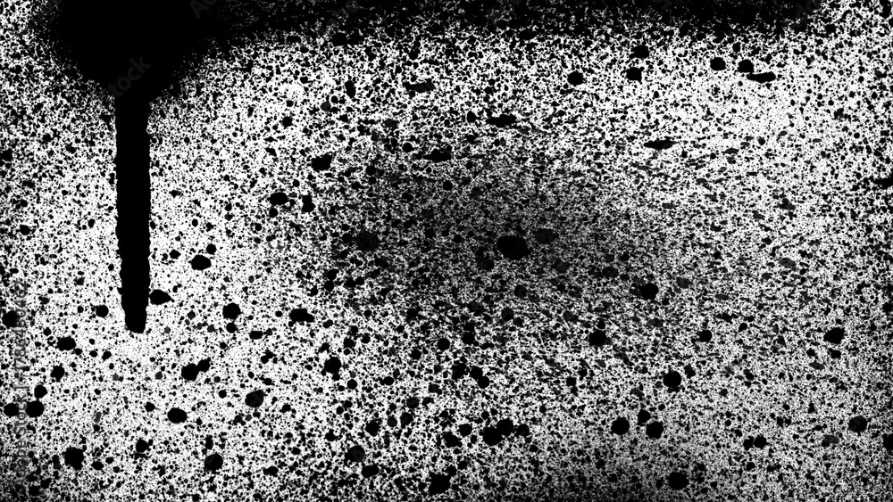 Obraz premium Black spray paint splatters and drips on a transparent background